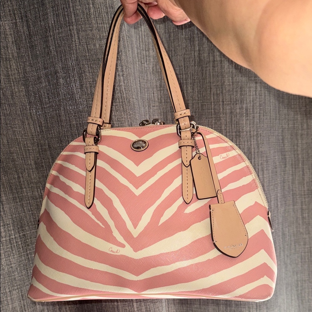 Coach pink cream purse